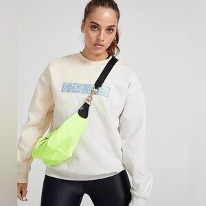 PE NATION First Position Sweatshirt in Pearled Ivory Grey Size XS